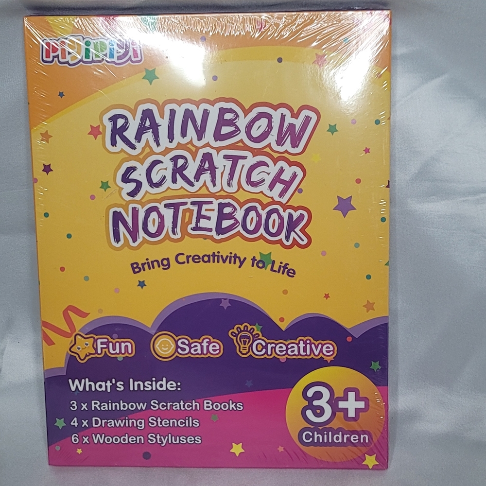 Rainbow Scratch Notebook, Scratch Paper and Origami Paper Set 3pcs BUNDLE -NEW - Picture 14 of 17